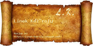 Linek Károly névjegykártya