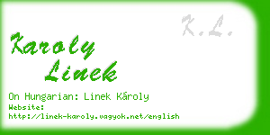 karoly linek business card